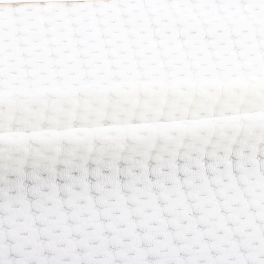 China Fabric for Crop Top,Jogger,Hoodie,Loungewear,Tracksuits Weft Jacquard Knit Fabric Polyester Spandex white color buy from China wholesaler bulk order at wholesale price free worldwide shipping Alibaba