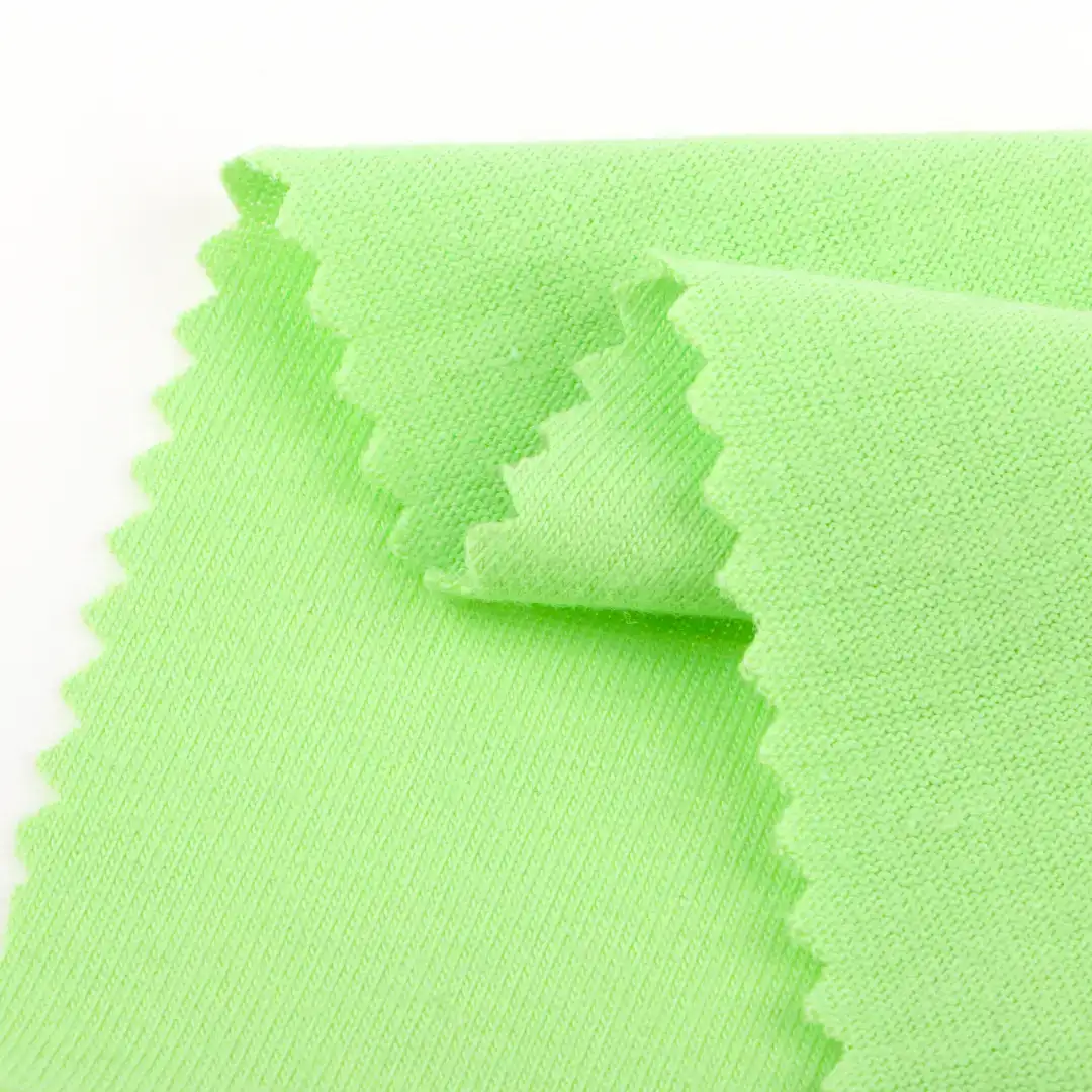 China Fabric for Tank Top,Shorts,Ladies Vest ,Men’s Vest ,T-shirt  Single Jersey Knit Fabric Cotton Polyester Spandex Green color buy from China wholesaler bulk order at wholesale price free worldwide shipping Alibaba