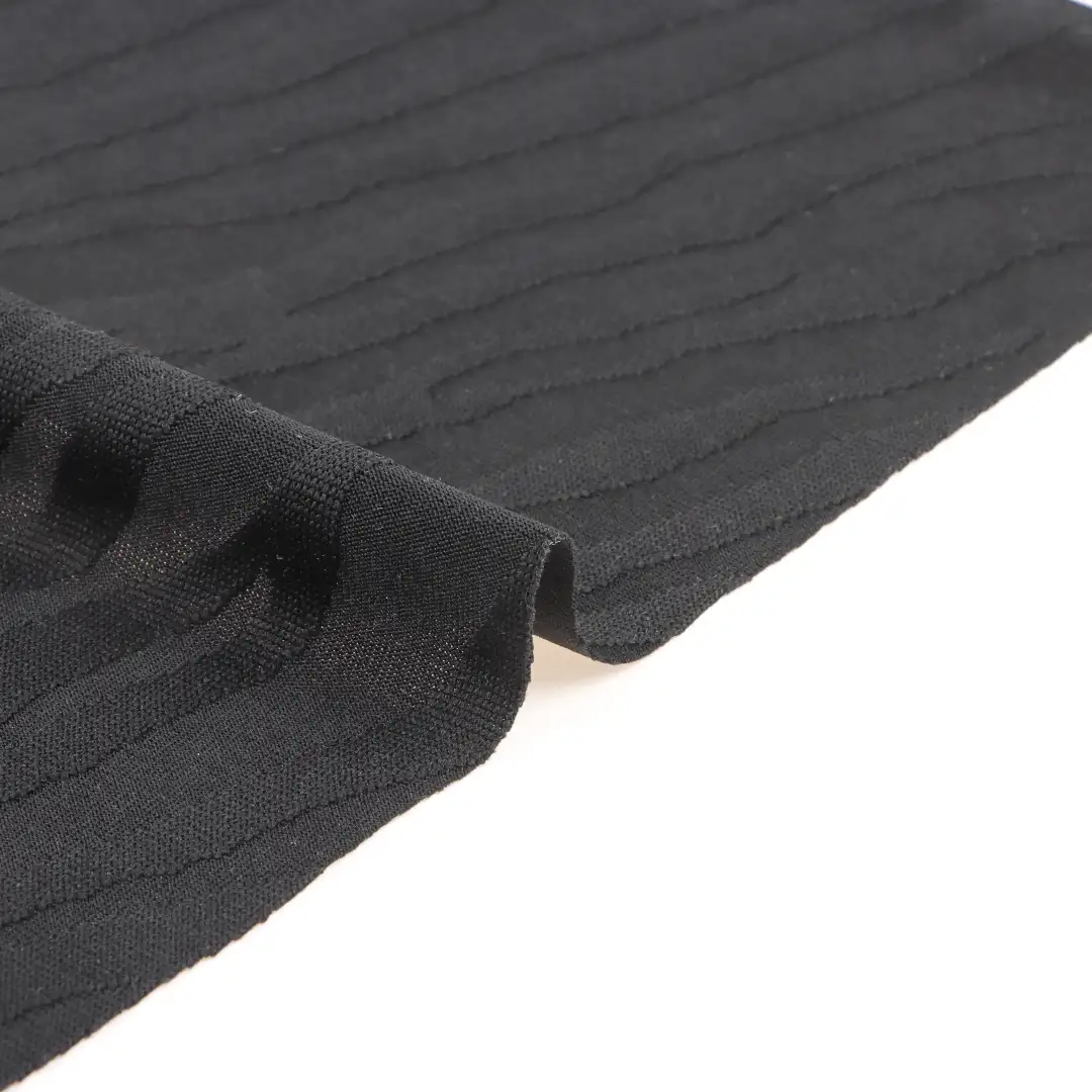 China Fabric for Polo Shirt,Blouse,Loungewear Weft Jacquard Knit Fabric Polyester Spandex BLACK color buy from China wholesaler bulk order at wholesale price free worldwide shipping Alibaba