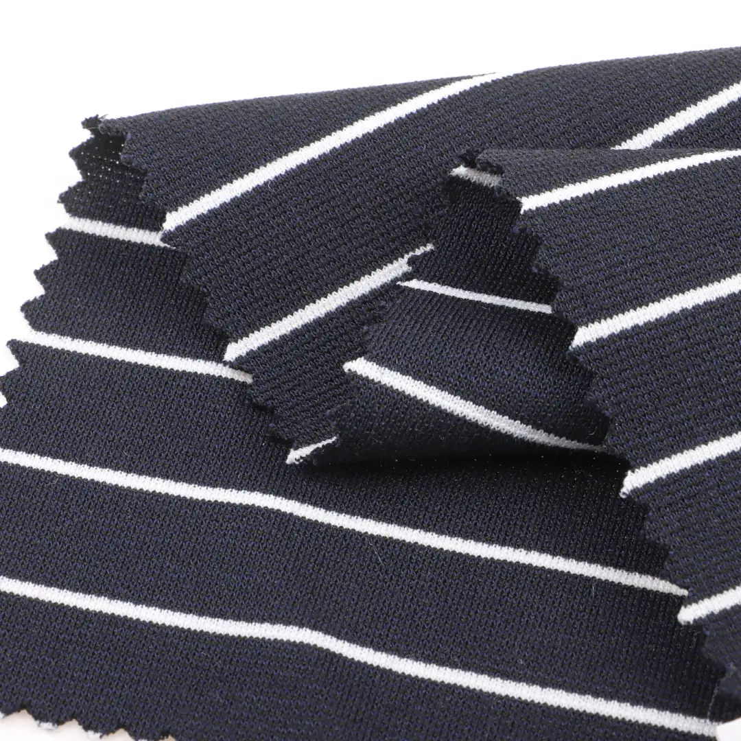 China Fabric for Pants,T-Shirt,Polo Shirt,Shorts,Tracksuits Ponte Roma Knit Fabric Recycled Cotton Polyester Spandex Blue and white color buy from China wholesaler bulk order at wholesale price free worldwide shipping Alibaba