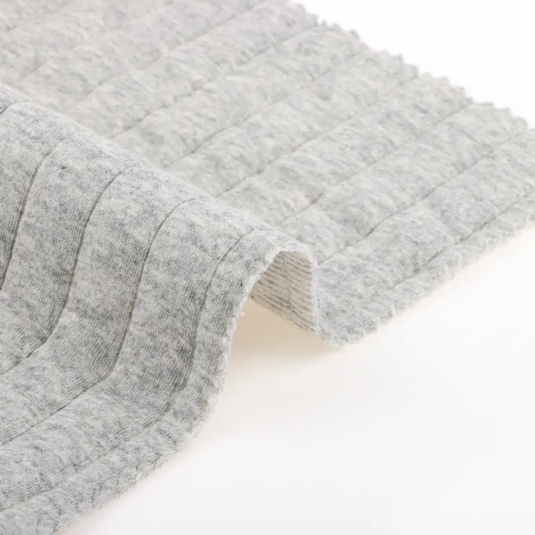 China Fabric for Jogger,Loungewear Weft Jacquard Knit Fabric Cotton Polyester Spandex Gray color buy from China wholesaler bulk order at wholesale price free worldwide shipping Alibaba