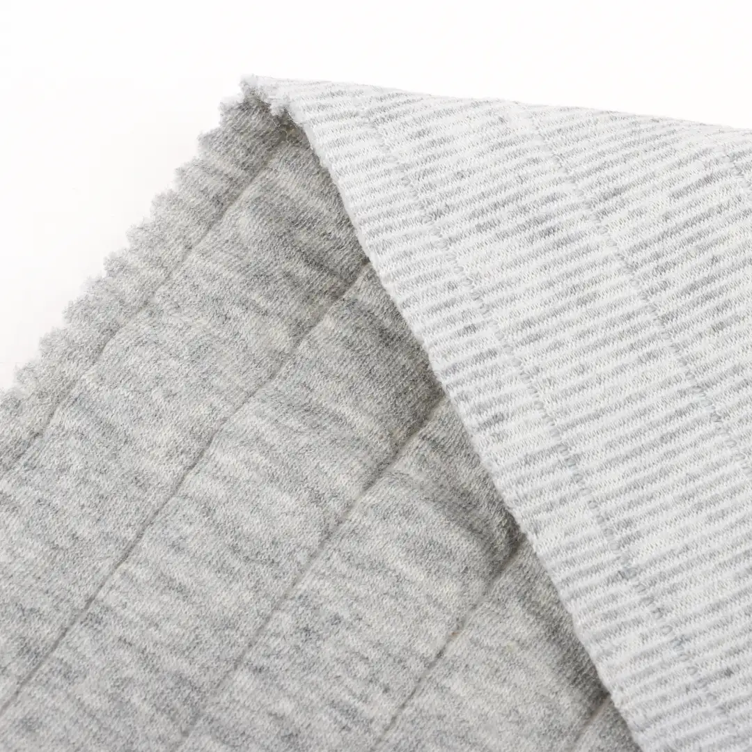 China Fabric for Jogger,Loungewear Weft Jacquard Knit Fabric Cotton Polyester Spandex Gray color buy from China wholesaler bulk order at wholesale price free worldwide shipping Alibaba
