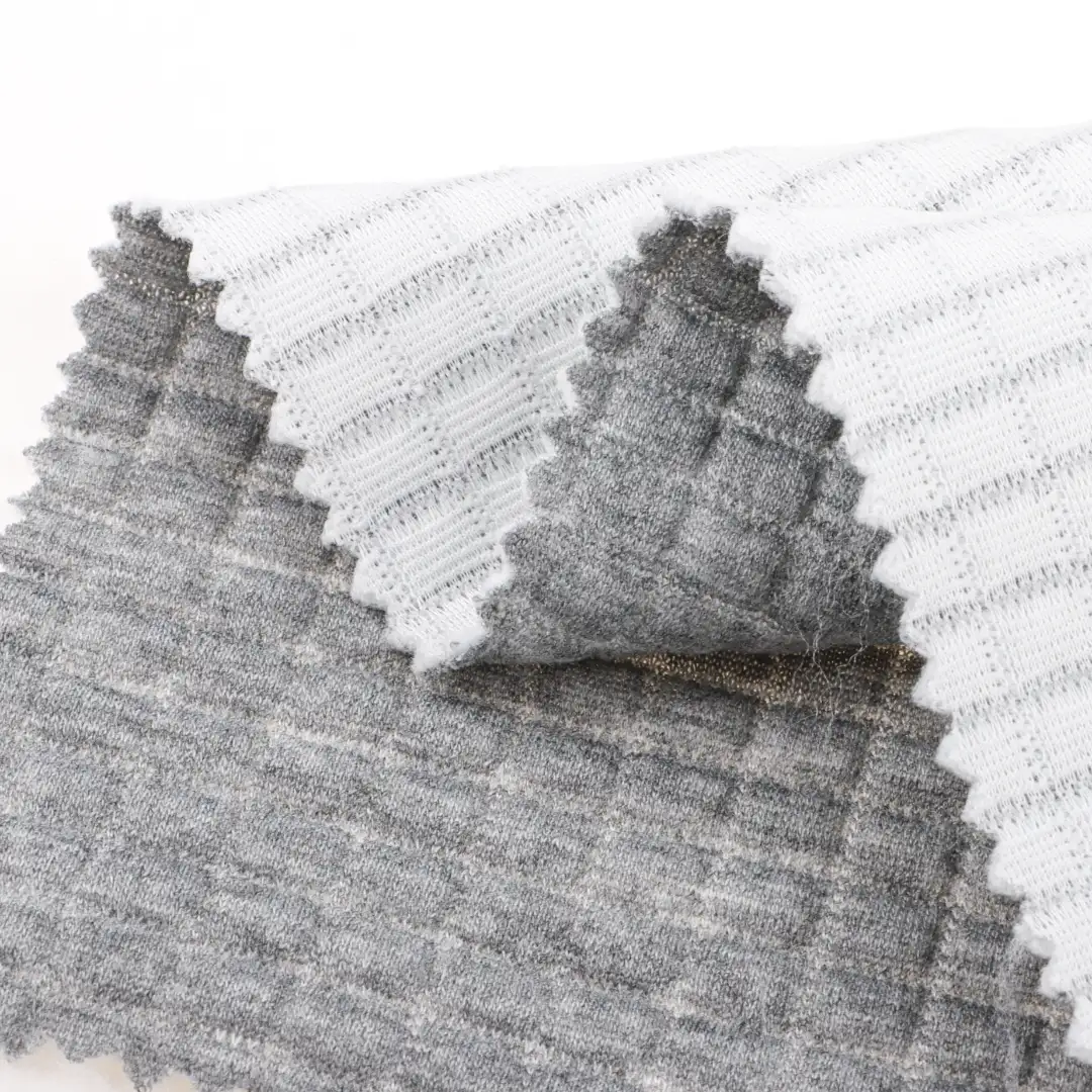 China Fabric for T-Shirt,Jogger,Loungewear Scuba Knit Fabric Polyester Recycled Cotton Spandex Gray color buy from China wholesaler bulk order at wholesale price free worldwide shipping Alibaba