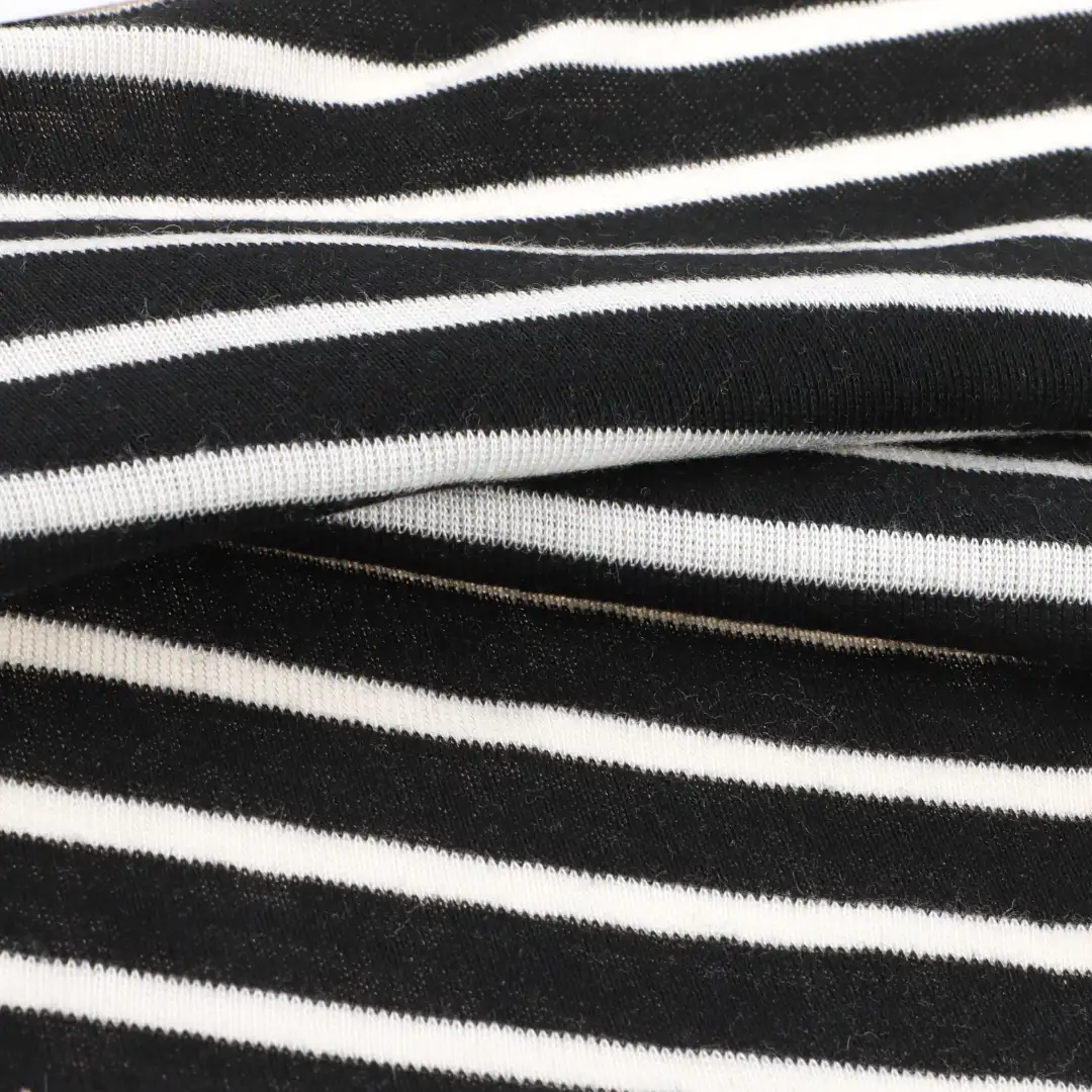 China Fabric for T-Shirt,Polo Shirt,Tank Top,Jogger Rib Knit Fabric Polyester Recycled Cotton Black and white color buy from China wholesaler bulk order at wholesale price free worldwide shipping Alibaba