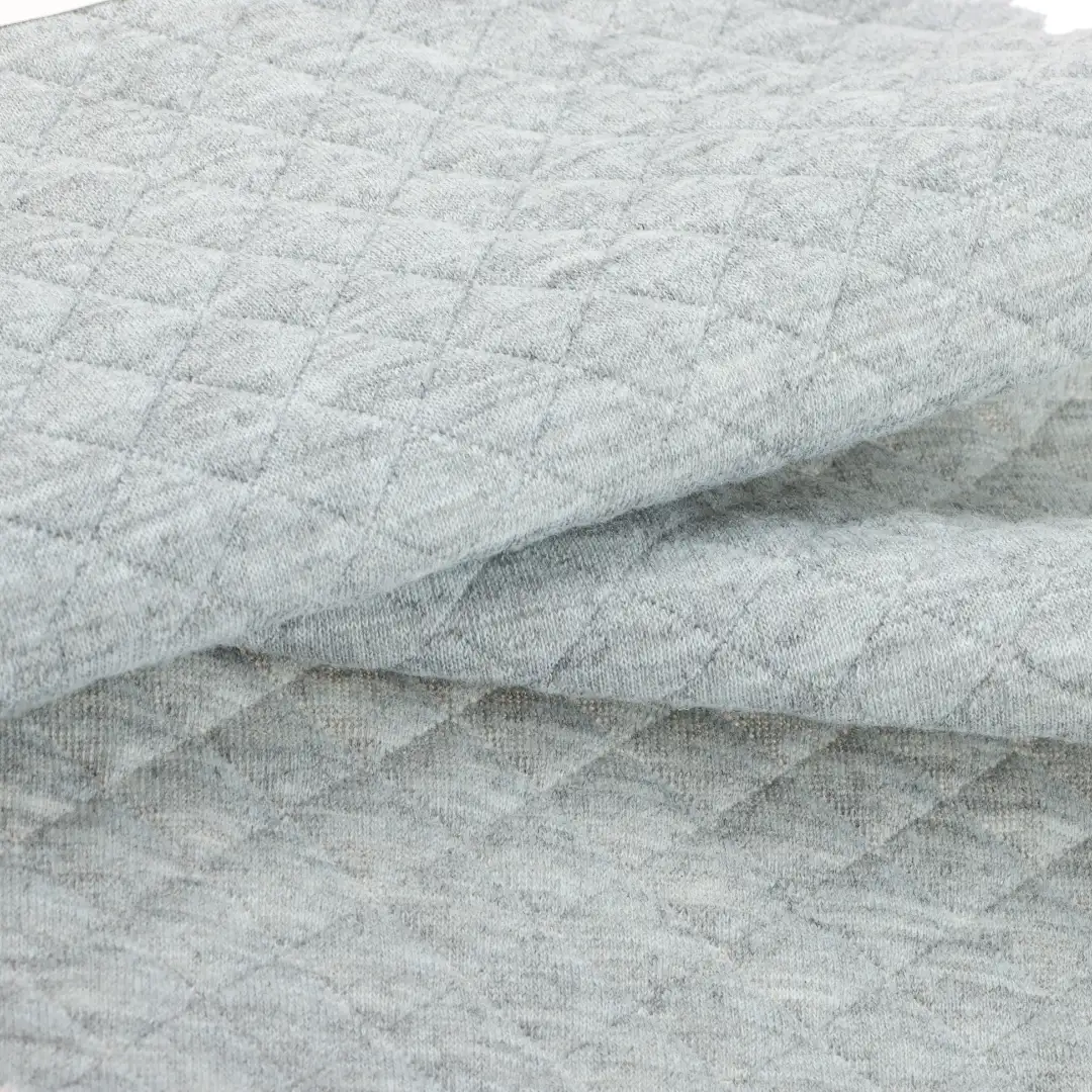 China Fabric for Jogger,Loungewear Weft Jacquard Knit Fabric Polyester Spandex Gray color buy from China wholesaler bulk order at wholesale price free worldwide shipping Alibaba
