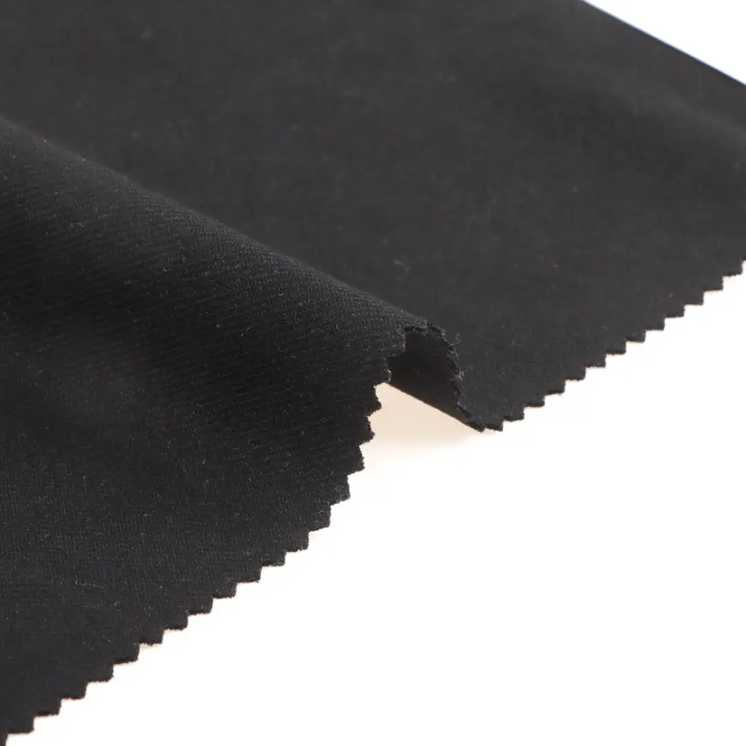 China Fabric for T-Shirt,Jogger,Loungewear Ponte Roma Knit Fabric Recycled Cotton Nylon Spandex BLACK color buy from China wholesaler bulk order at wholesale price free worldwide shipping Alibaba