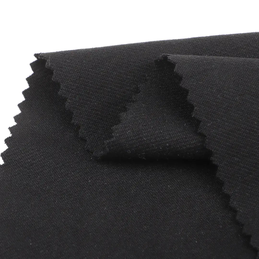 China Fabric for T-Shirt,Jogger,Loungewear Ponte Roma Knit Fabric Recycled Cotton Nylon Spandex BLACK color buy from China wholesaler bulk order at wholesale price free worldwide shipping Alibaba
