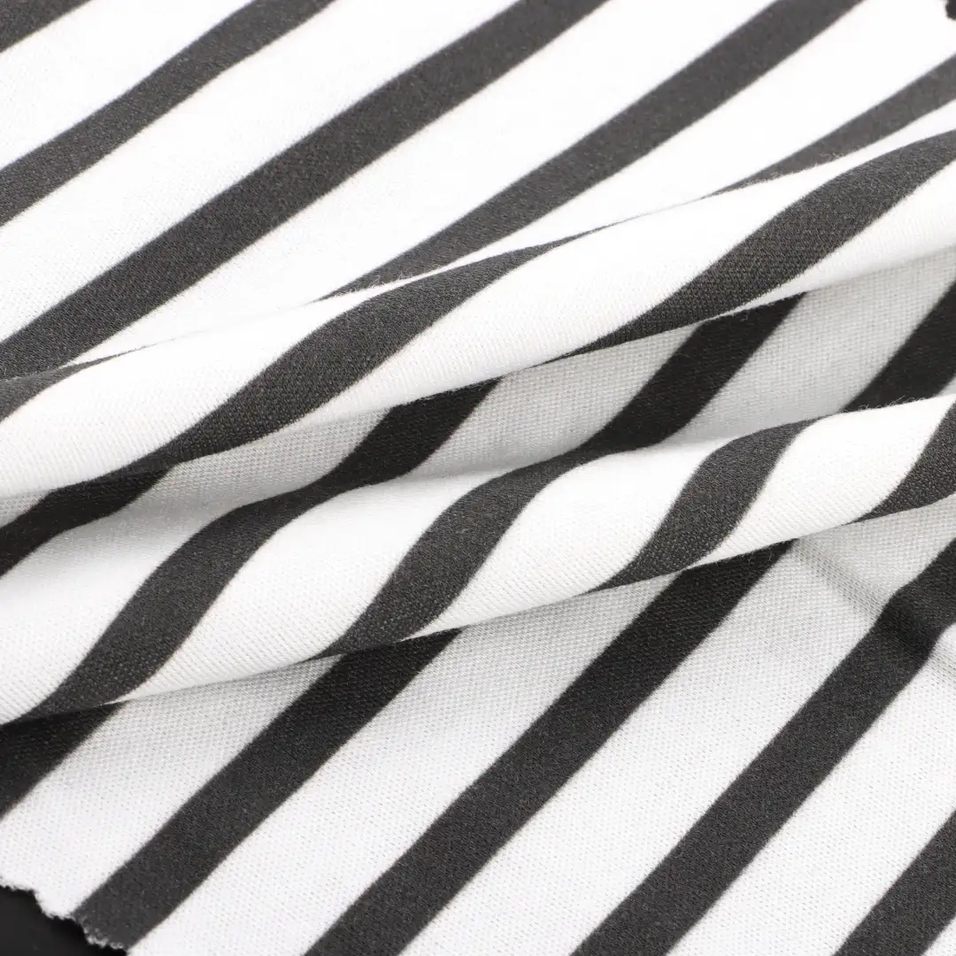 China Fabric for T-Shirt,Polo Shirt,Tank Top,Jogger Interlock Knit Fabric Cotton Modal Black and white color buy from China wholesaler bulk order at wholesale price free worldwide shipping Alibaba