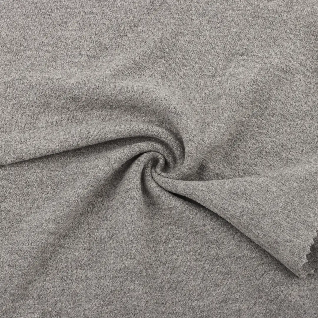 China Fabric for Jogger,Loungewear,Tracksuits Double-side fleece Knit Fabric Recycled Cotton Polyester Spandex Gray color buy from China wholesaler bulk order at wholesale price free worldwide shipping Alibaba