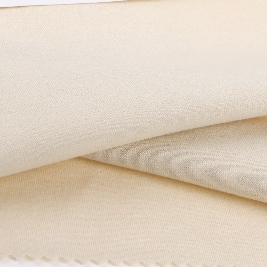 China Fabric for Jogger,Loungewear,Tracksuits Scuba Knit Fabric Polyester Recycled Cotton Spandex cream-coloured color buy from China wholesaler bulk order at wholesale price free worldwide shipping Alibaba