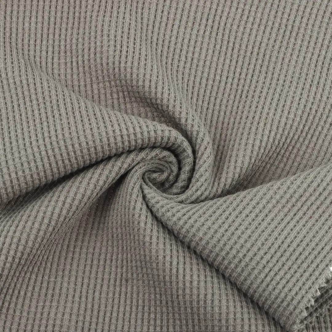 China Fabric for T-Shirt,Polo Shirt,Crop Top,Loungewear Waffle Knit Fabric Cotton Polyester brown green color buy from China wholesaler bulk order at wholesale price free worldwide shipping Alibaba