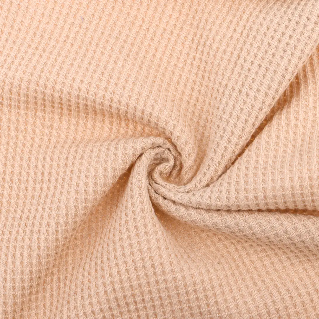 China Fabric for T-Shirt,Polo Shirt,Crop Top Waffle Knit Fabric Polyester Cotton light tan color buy from China wholesaler bulk order at wholesale price free worldwide shipping Alibaba