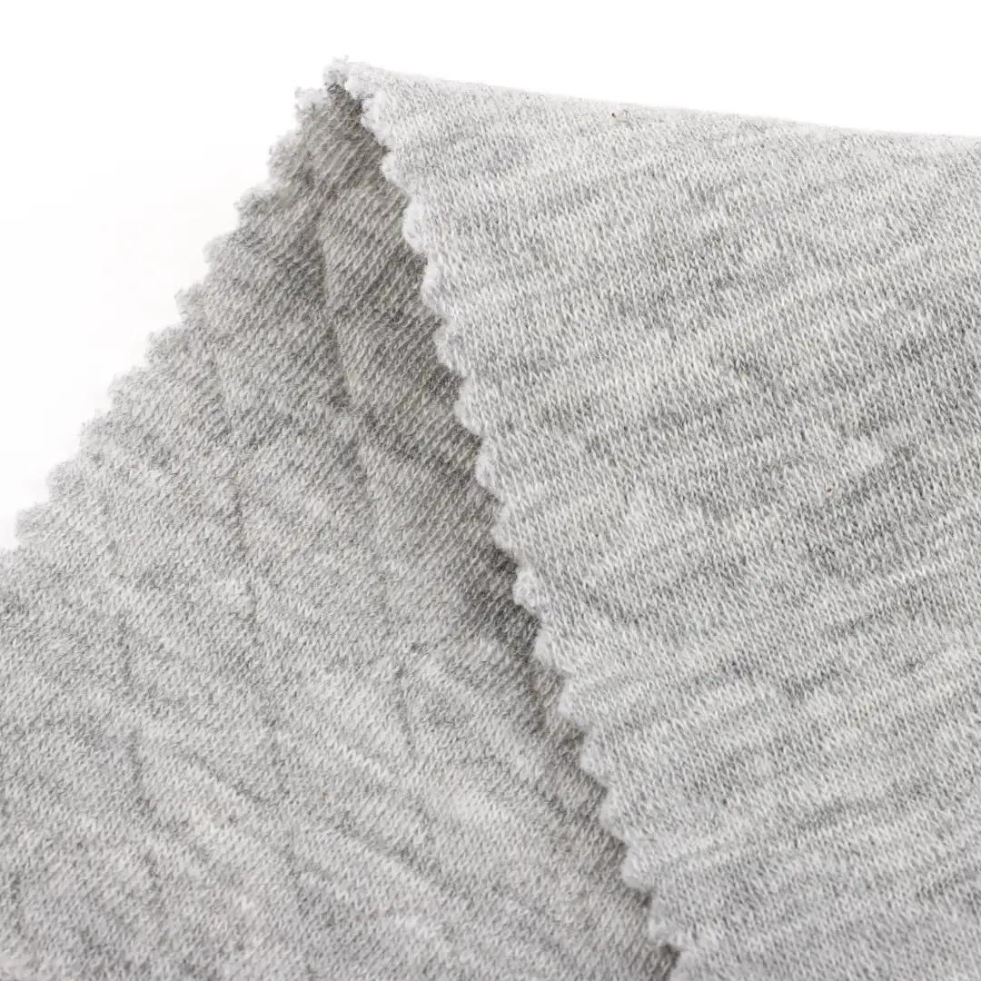 China Fabric for Jogger,Loungewear,Tracksuits Weft Jacquard Knit Fabric Cotton Polyester Gray color buy from China wholesaler bulk order at wholesale price free worldwide shipping Alibaba