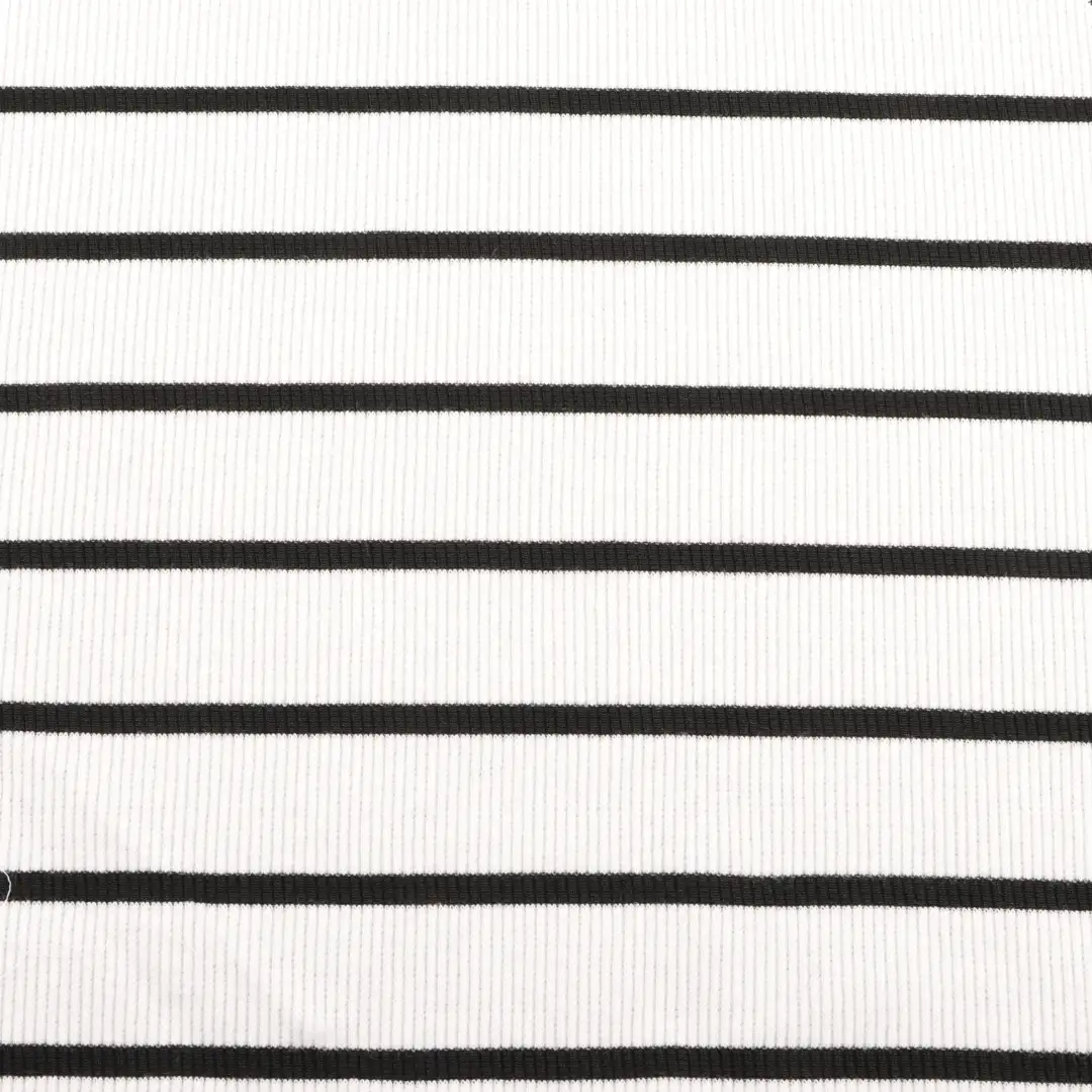 China Fabric for Polo Shirt,Crop Top,Full-Zipper Cardigan ,Half-Zipper Cardigan  Rib Knit Fabric Cotton Polyester Spandex Black and white color buy from China wholesaler bulk order at wholesale price free worldwide shipping Alibaba