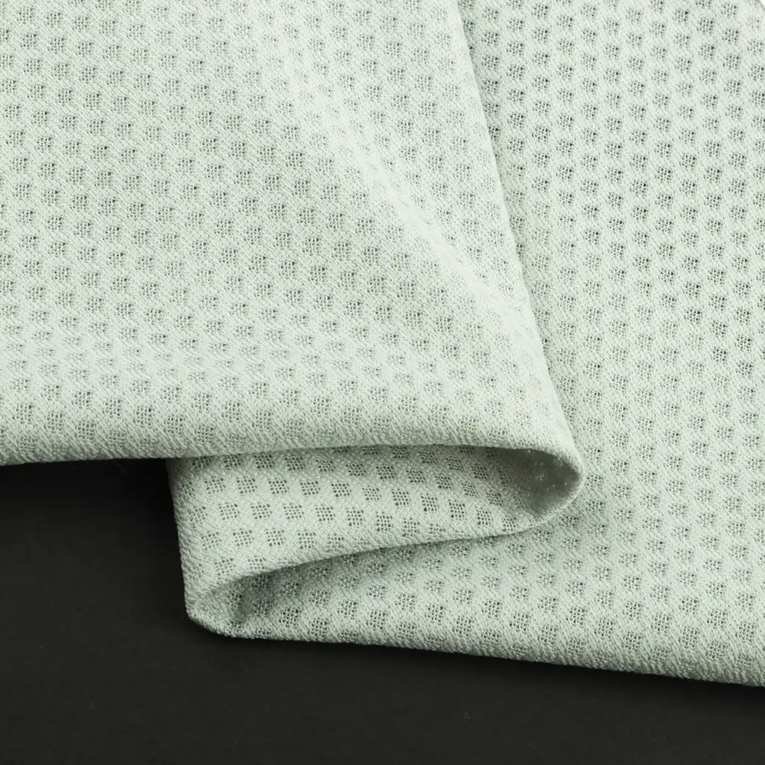 China Fabric for T-Shirt,Shorts,Tracksuits Birdeye Mesh Knit Fabric Polyester Light green color buy from China wholesaler bulk order at wholesale price free worldwide shipping Alibaba