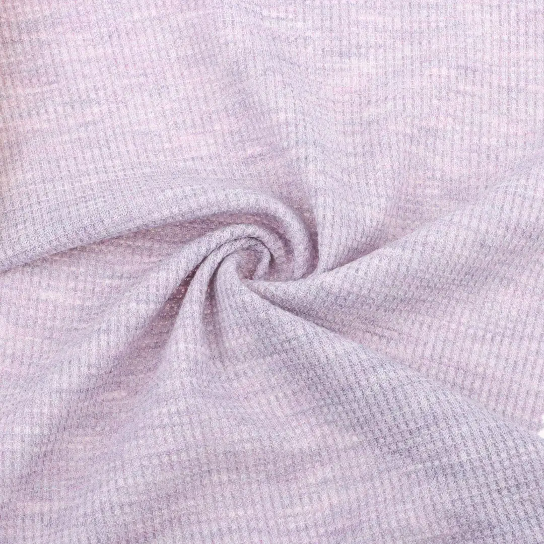 China Fabric for Crop Top,Hoodie,Sweatshirt Waffle Knit Fabric Polyester Viscose Spandex violet color buy from China wholesaler bulk order at wholesale price free worldwide shipping Alibaba