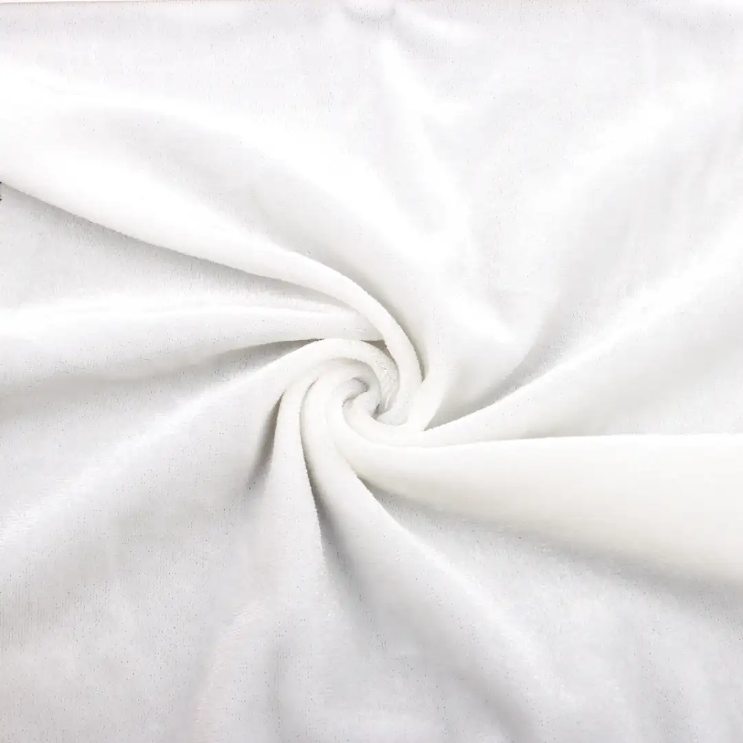 China Fabric for Crop Top,Loungewear Fleece Knit Fabric Polyester Spandex white color buy from China wholesaler bulk order at wholesale price free worldwide shipping Alibaba