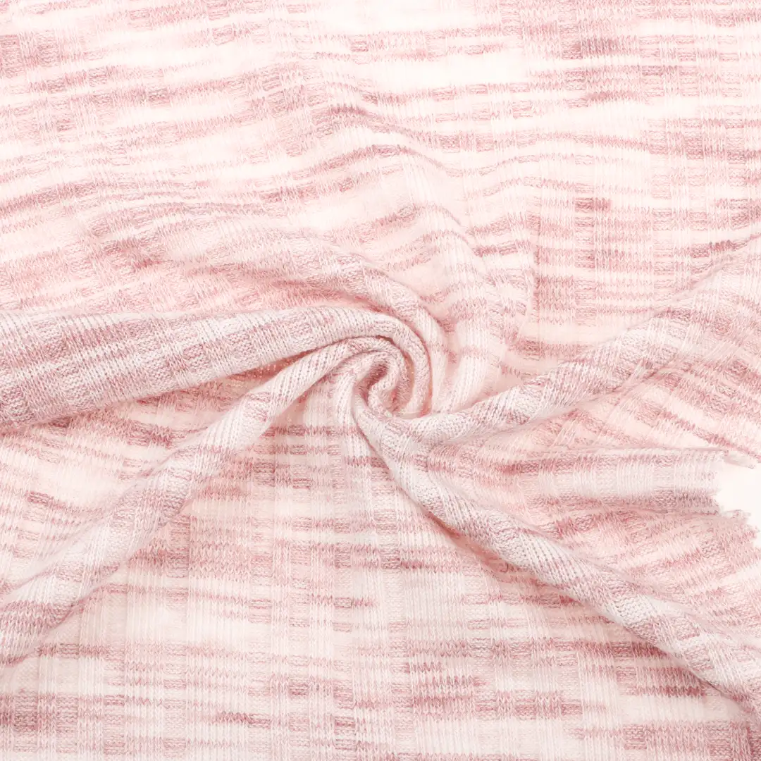 China Fabric for Crop Top,Hoodie,Full-Zipper Cardigan ,Half-Zipper Cardigan ,Loungewear Rib Knit Fabric Polyester Viscose Spandex light pink color buy from China wholesaler bulk order at wholesale price free worldwide shipping Alibaba