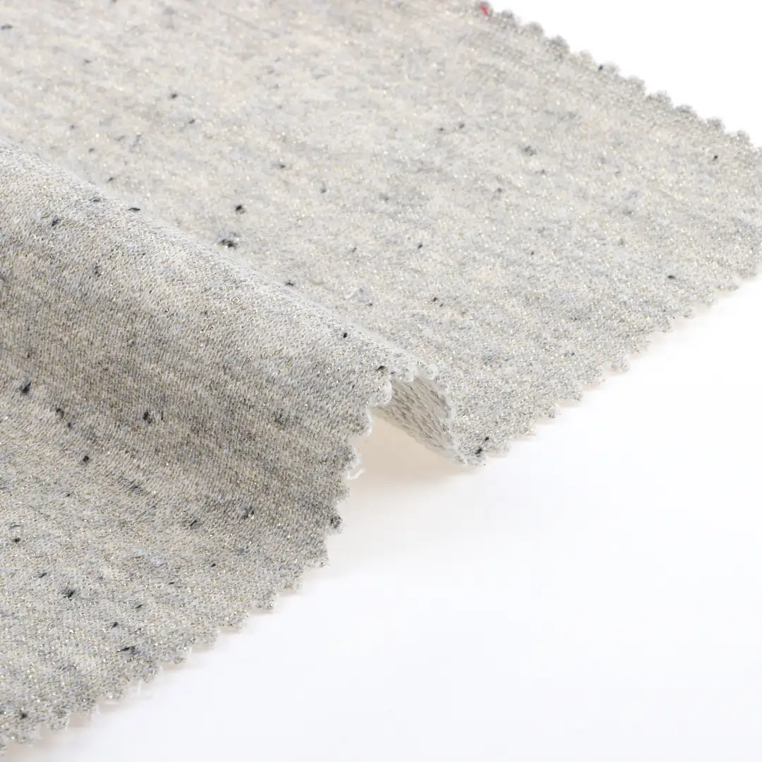China Fabric for Crop Top,Hoodie,Full-Zipper Cardigan ,Half-Zipper Cardigan  French Terry Knit Fabric Polyester Cotton Lurex oyster grey color buy from China wholesaler bulk order at wholesale price free worldwide shipping Alibaba