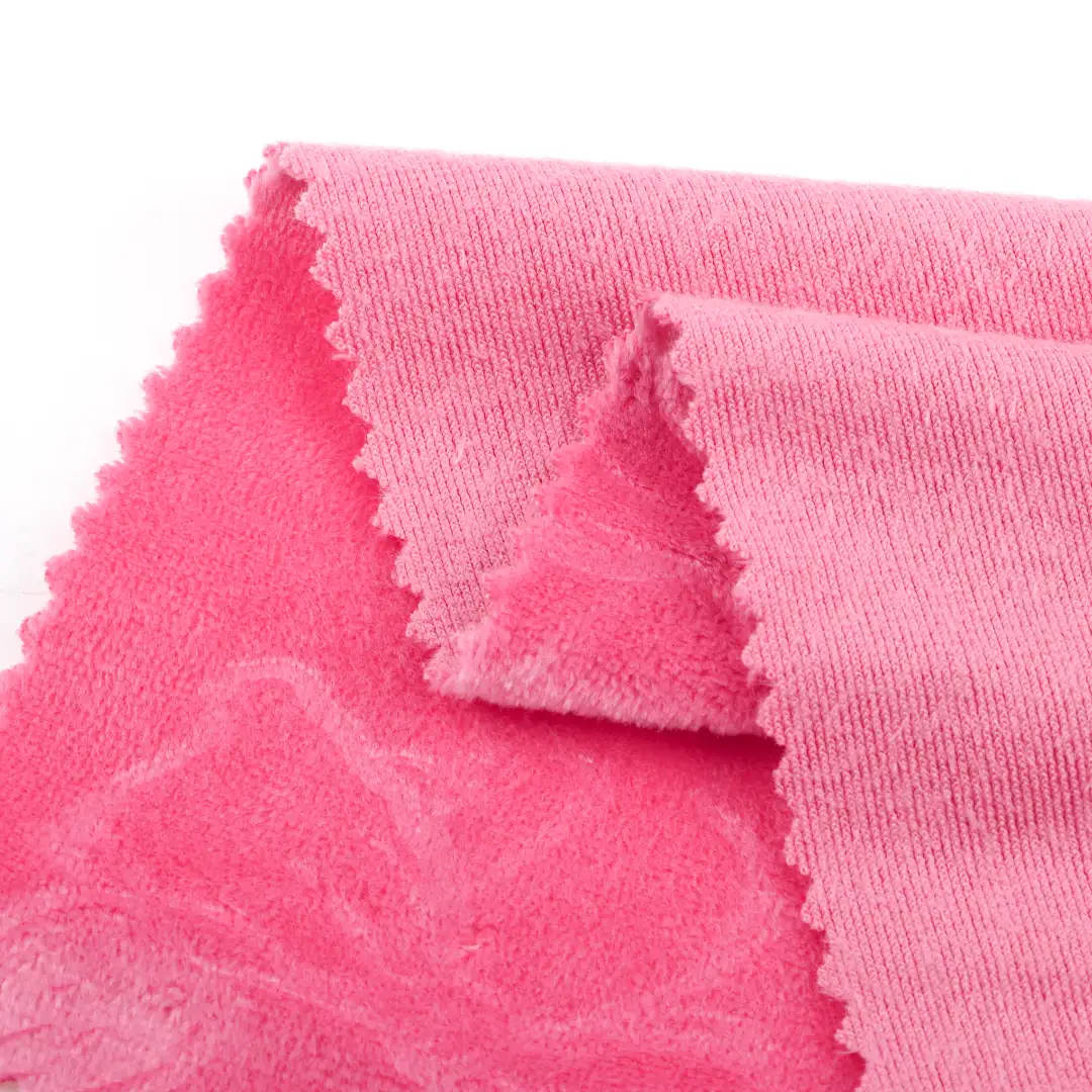 China Fabric for Pajamas,Loungewear Super Soft Velour Knit Fabric Polyester Spandex pink color buy from China wholesaler bulk order at wholesale price free worldwide shipping Alibaba