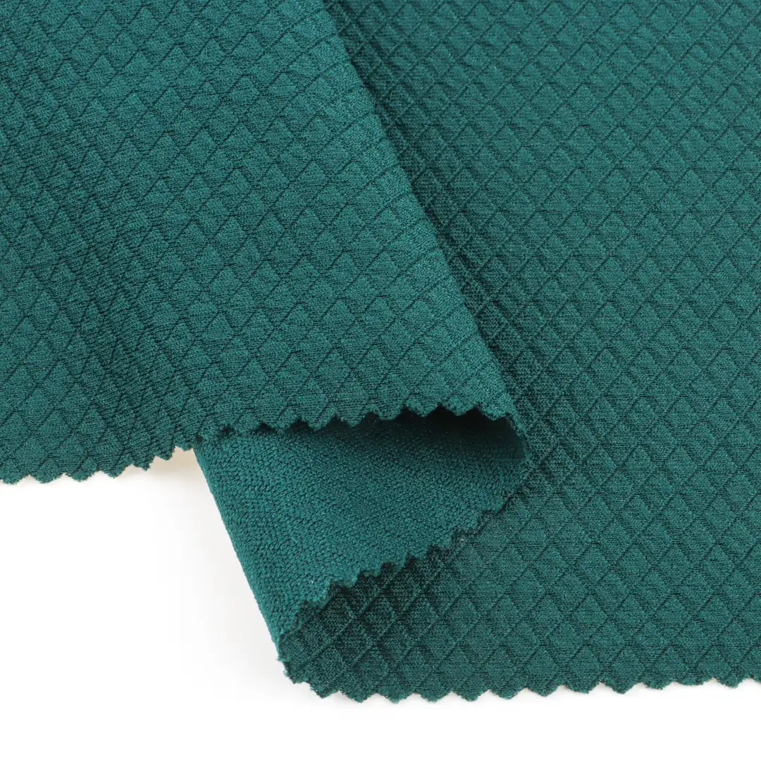 China Fabric for T-Shirt,Polo Shirt,Tank Top,Crop Top Jacquard Knit Fabric Polyester Spandex Green color buy from China wholesaler bulk order at wholesale price free worldwide shipping Alibaba