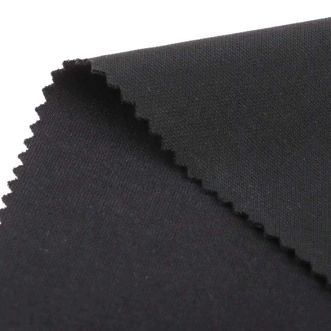 China Fabric for T-Shirt,Polo Shirt,Tank Top,Crop Top Interlock Knit Fabric Polyester Cotton BLACK color buy from China wholesaler bulk order at wholesale price free worldwide shipping Alibaba