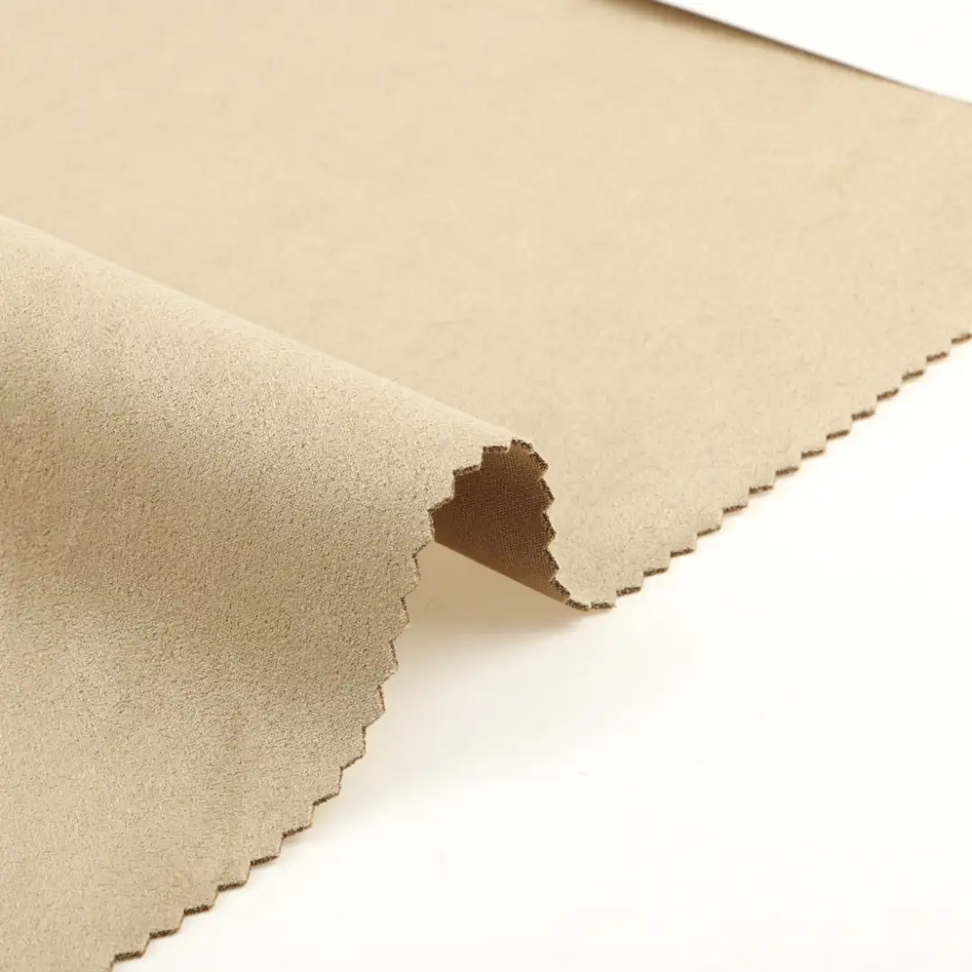 China Fabric for Jackets,Trench Coat,Overcoat Suede Knit Fabric Polyester Brown color buy from China wholesaler bulk order at wholesale price free worldwide shipping Alibaba