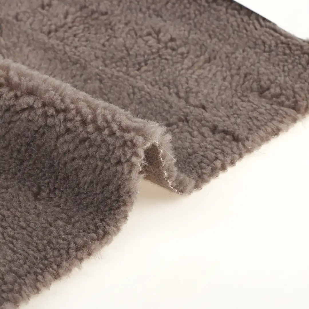 China Fabric for Jackets,Overcoat,Hoodie  (Sweater) Sherpa Knit Fabric Polyester Charcoal color buy from China wholesaler bulk order at wholesale price free worldwide shipping Alibaba