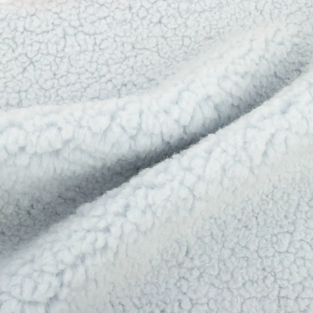 China Fabric for Jackets,Hoodie,Overcoat Sherpa Knit Fabric Polyester blue color buy from China wholesaler bulk order at wholesale price free worldwide shipping Alibaba