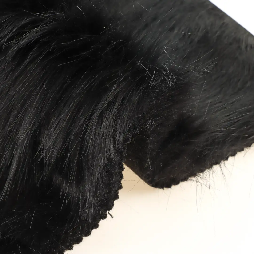 China Fabric for Padded Jacket,Overcoat Fake Fur Knit Fabric Polyester Black color buy from China wholesaler bulk order at wholesale price free worldwide shipping Alibaba
