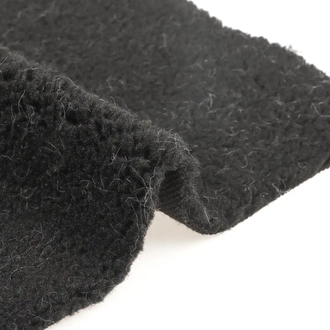 China Fabric for Padded Jacket,Overcoat,Sweatshirt Sherpa Knit Fabric Polyester Black color buy from China wholesaler bulk order at wholesale price free worldwide shipping Alibaba