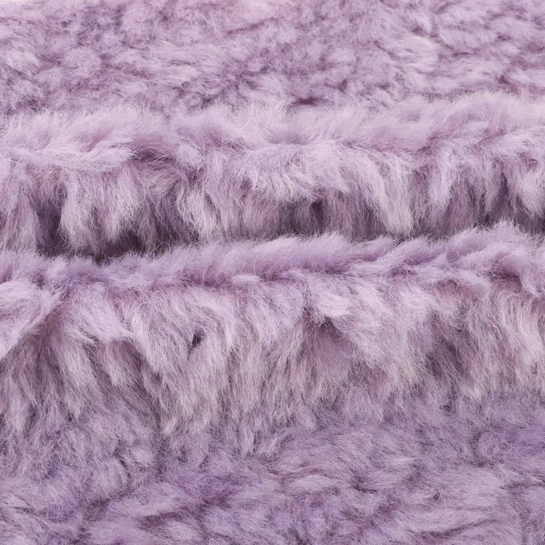 China Fabric for Jackets,Overcoat Fake Fur Knit Fabric Polyester Purple color buy from China wholesaler bulk order at wholesale price free worldwide shipping Alibaba