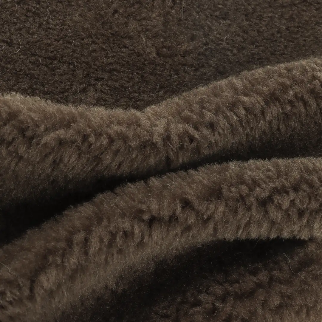 China Fabric for Jackets,Overcoat Sherpa Knit Fabric Polyester Brown color buy from China wholesaler bulk order at wholesale price free worldwide shipping Alibaba