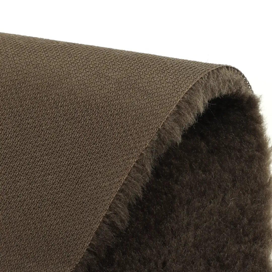 China Fabric for Jackets,Overcoat Sherpa Knit Fabric Polyester Brown color buy from China wholesaler bulk order at wholesale price free worldwide shipping Alibaba
