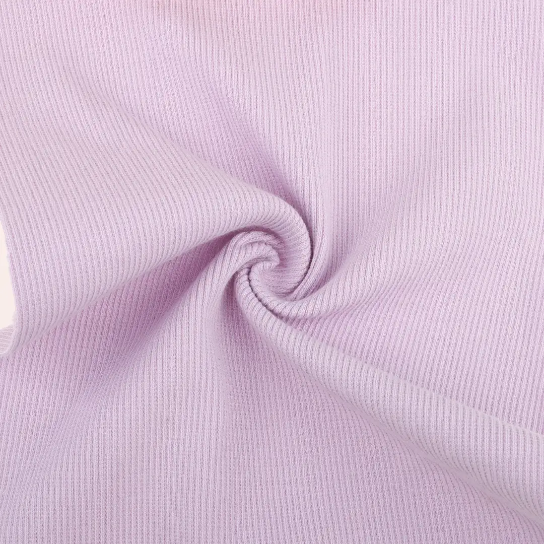 China Fabric for T-Shirt,Crop Top,Shorts,Jogger,Hoodie,Loungewear,Sweatshirt Rib Knit Fabric Cotton Spandex Purple color buy from China wholesaler bulk order at wholesale price free worldwide shipping Alibaba