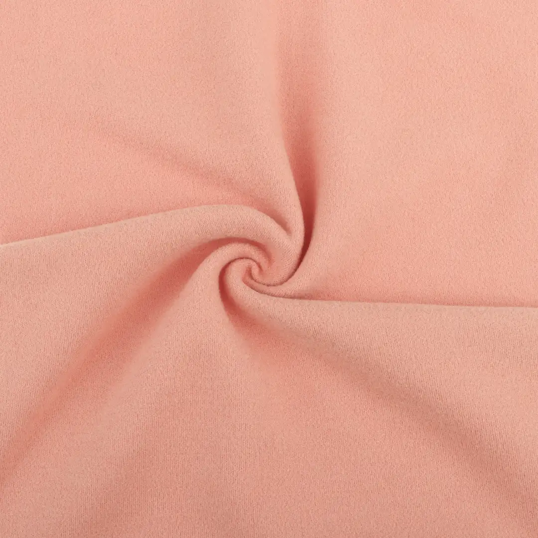 China Fabric for T-Shirt,Tank Top,Crop Top,Shorts,Hoodie,Pajamas,Loungewear Dralon Knit Fabric Polyester Rayon Spandex peach pink color buy from China wholesaler bulk order at wholesale price free worldwide shipping Alibaba