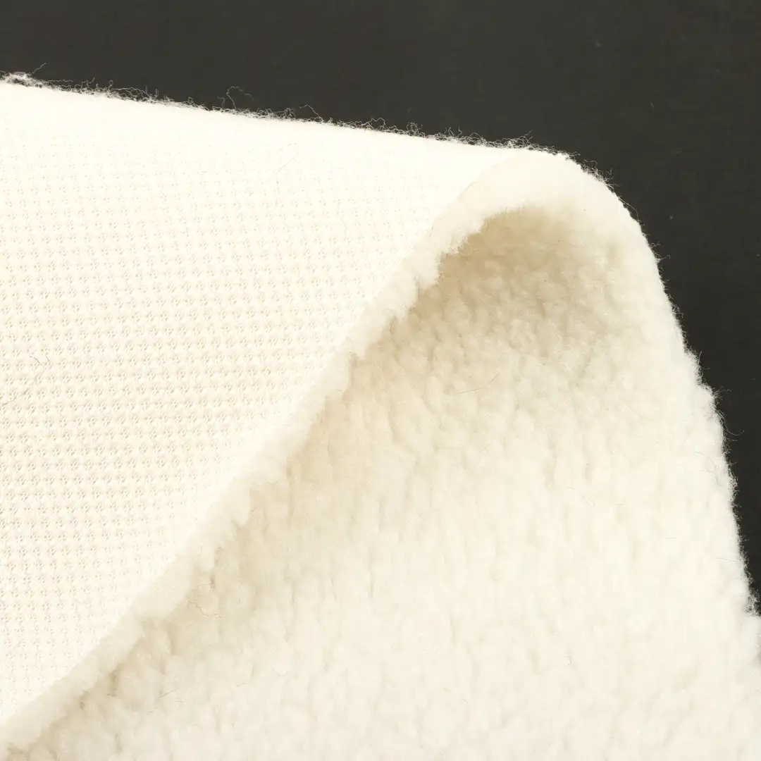 China Fabric for Jackets,Overcoat Sherpa Knit Fabric Polyester white color buy from China wholesaler bulk order at wholesale price free worldwide shipping Alibaba