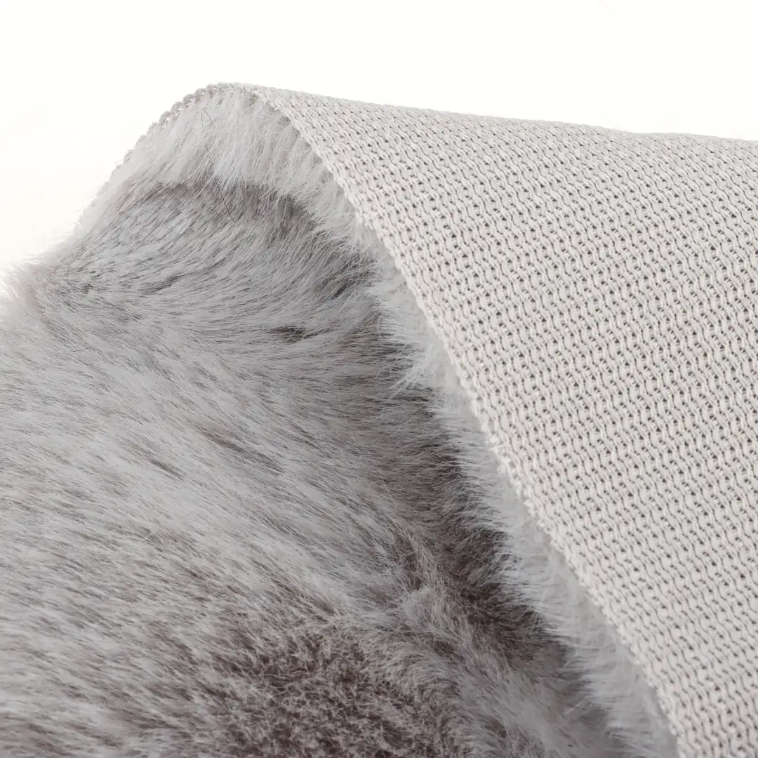 China Fabric for Jackets,Overcoat Fake Fur Knit Fabric Polyester grey color buy from China wholesaler bulk order at wholesale price free worldwide shipping Alibaba