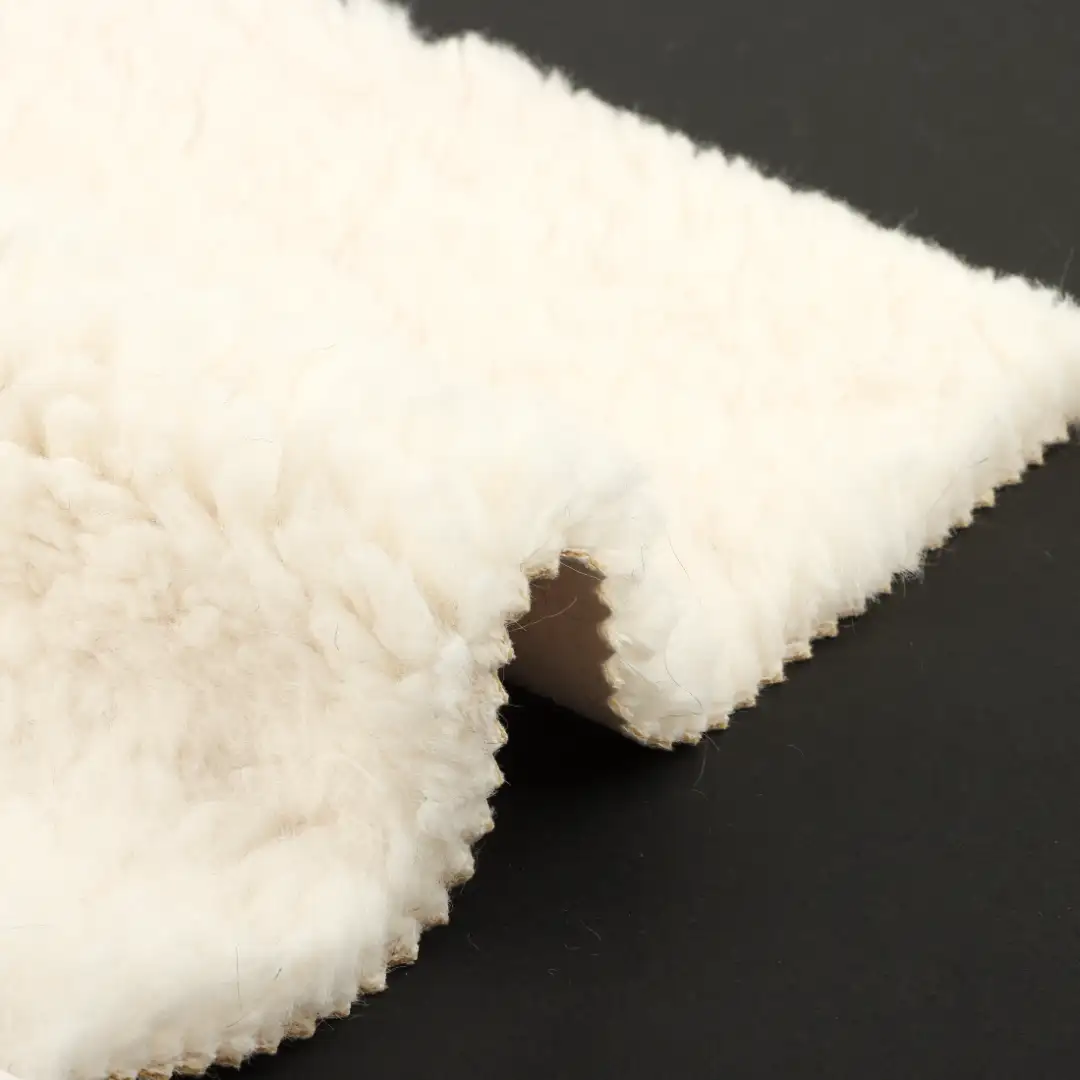 China Fabric for Jackets,Overcoat Sherpa Knit Fabric Polyester cream color buy from China wholesaler bulk order at wholesale price free worldwide shipping Alibaba