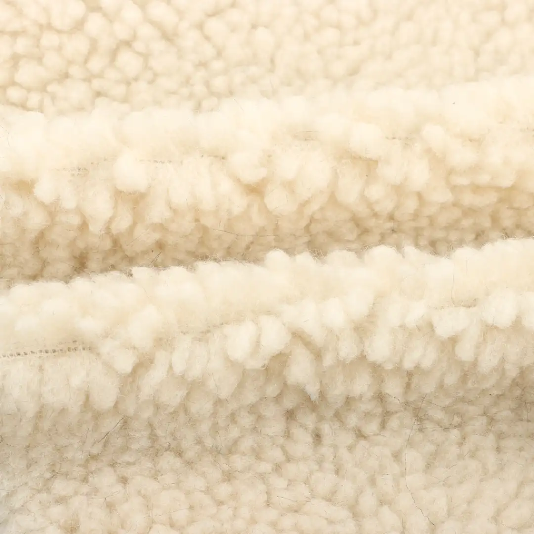 China Fabric for Jackets,Overcoat Sherpa Knit Fabric Polyester cream color buy from China wholesaler bulk order at wholesale price free worldwide shipping Alibaba