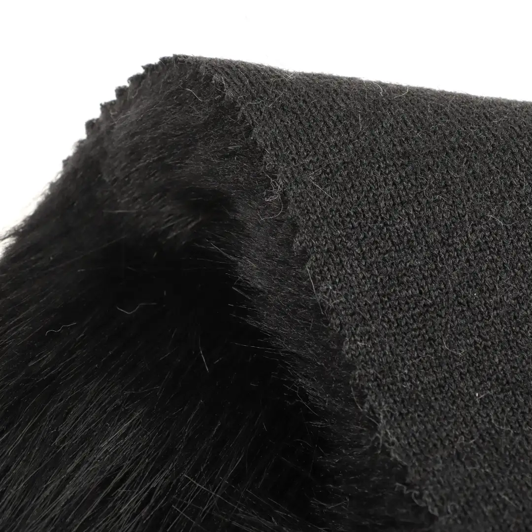 China Fabric for Jackets,Hoodie,Overcoat Fake Fur Knit Fabric Polyester Acrylic black color buy from China wholesaler bulk order at wholesale price free worldwide shipping Alibaba