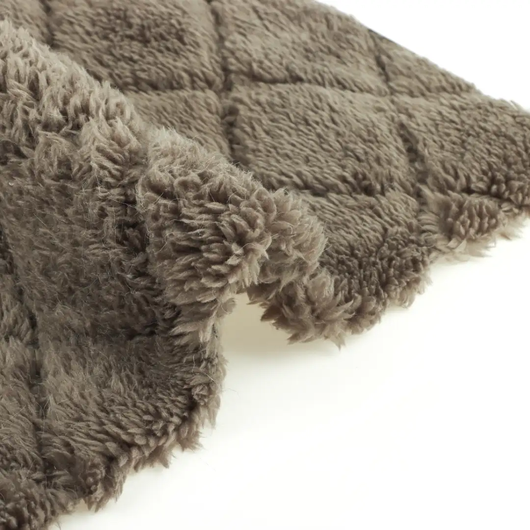 China Fabric for Overcoat,Loungewear Double-side fleece Knit Fabric Polyester Brown color buy from China wholesaler bulk order at wholesale price free worldwide shipping Alibaba