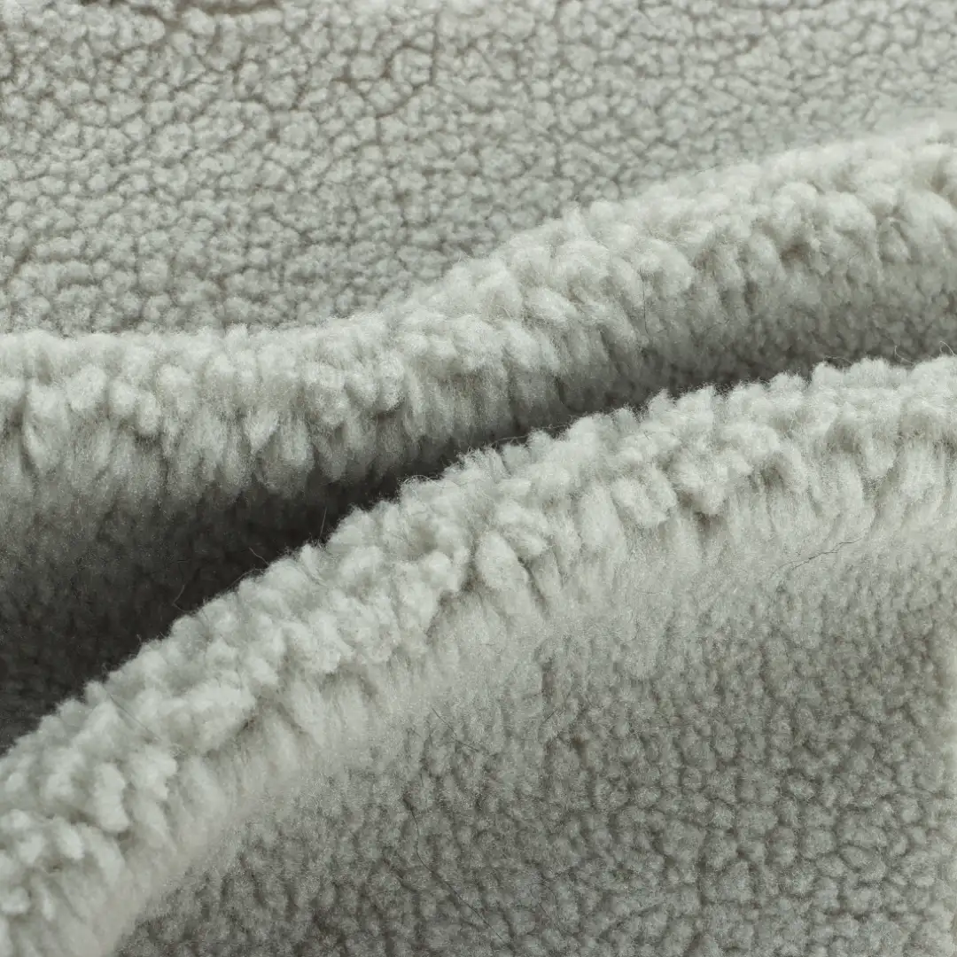 China Fabric for Jackets,Overcoat Sherpa Knit Fabric Polyester grey color buy from China wholesaler bulk order at wholesale price free worldwide shipping Alibaba