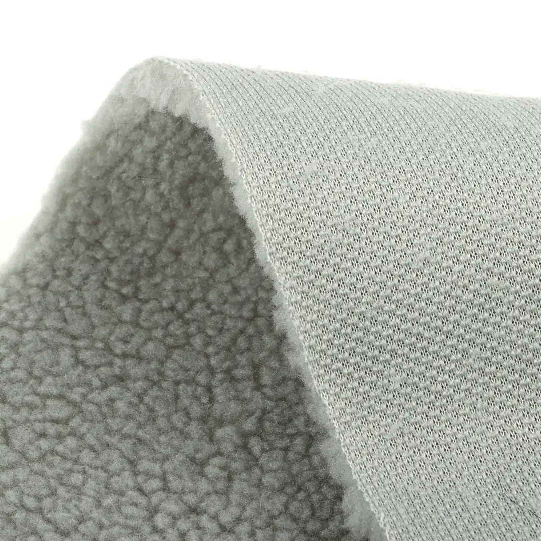 China Fabric for Jackets,Overcoat Sherpa Knit Fabric Polyester grey color buy from China wholesaler bulk order at wholesale price free worldwide shipping Alibaba