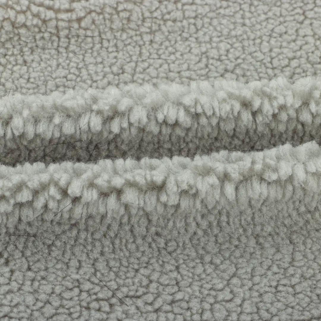 China Fabric for Jackets,Overcoat Sherpa Knit Fabric Polyester grey color buy from China wholesaler bulk order at wholesale price free worldwide shipping Alibaba
