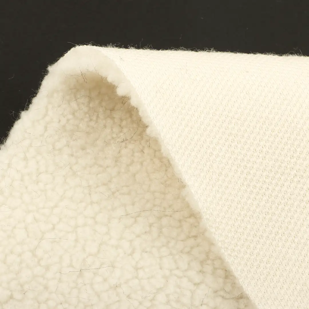 China Fabric for Jackets,Overcoat Sherpa Knit Fabric Polyester white color buy from China wholesaler bulk order at wholesale price free worldwide shipping Alibaba