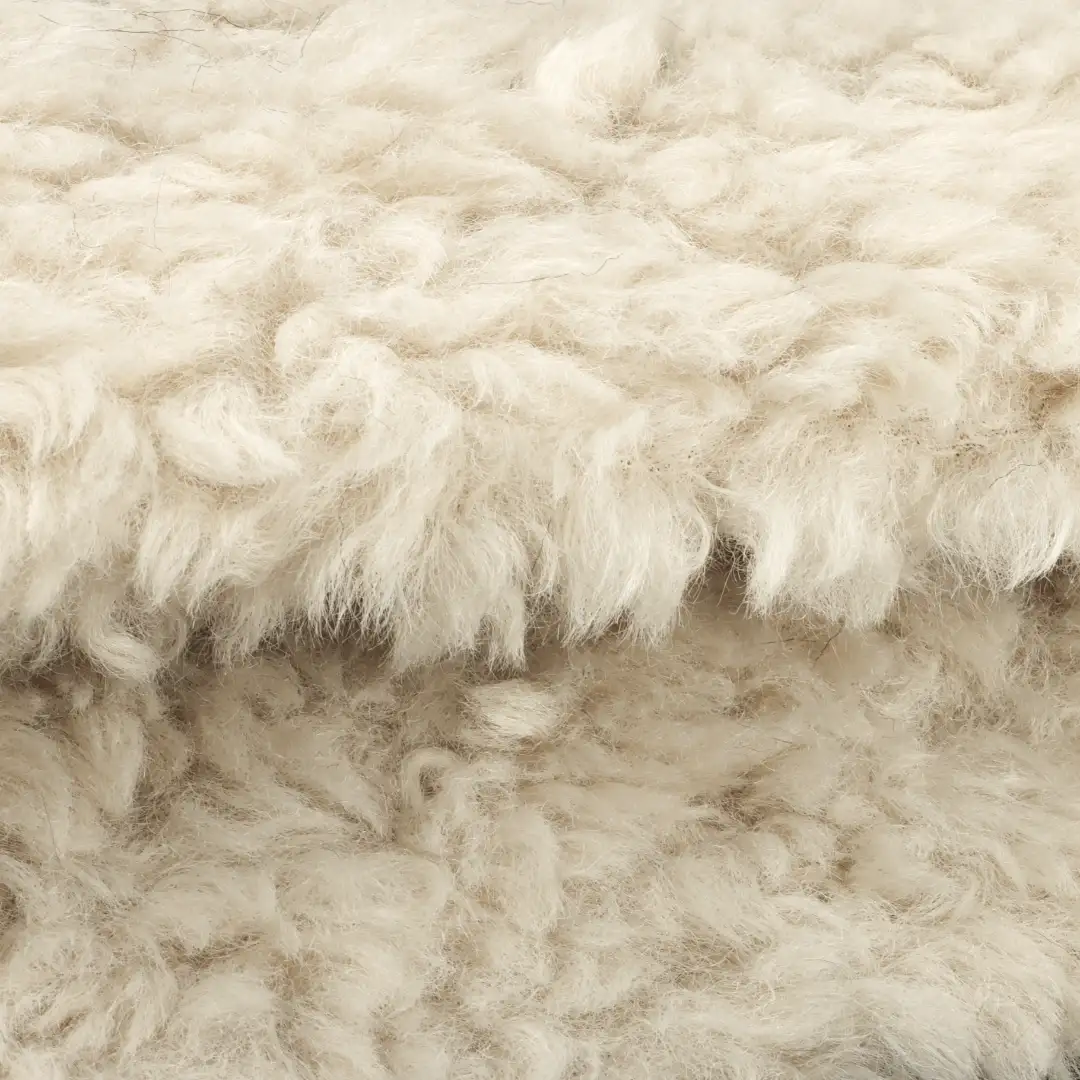 China Fabric for Jackets,Overcoat Fake Fur Knit Fabric Polyester Beige color buy from China wholesaler bulk order at wholesale price free worldwide shipping Alibaba