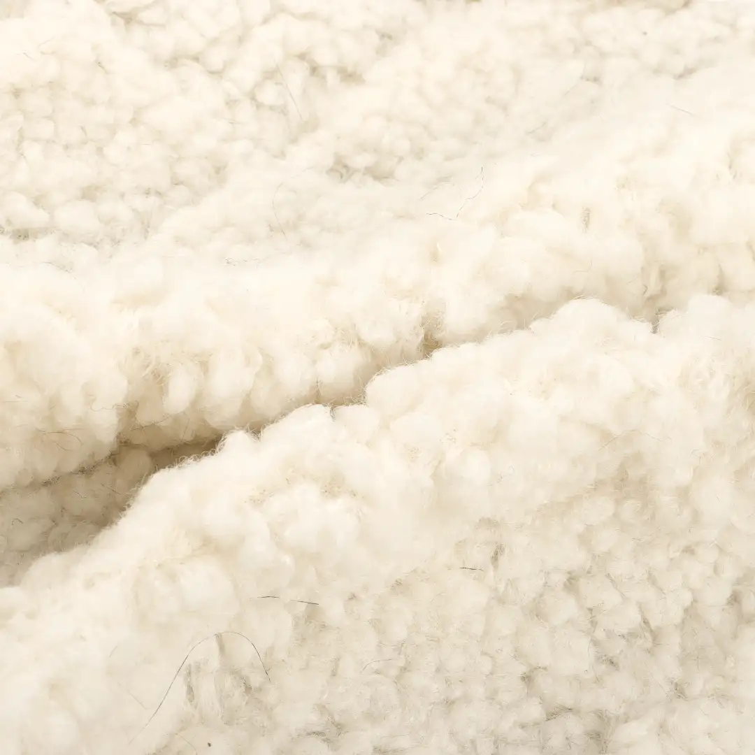 China Fabric for Jackets,Overcoat Teddy Knit Fabric Polyester cream color buy from China wholesaler bulk order at wholesale price free worldwide shipping Alibaba