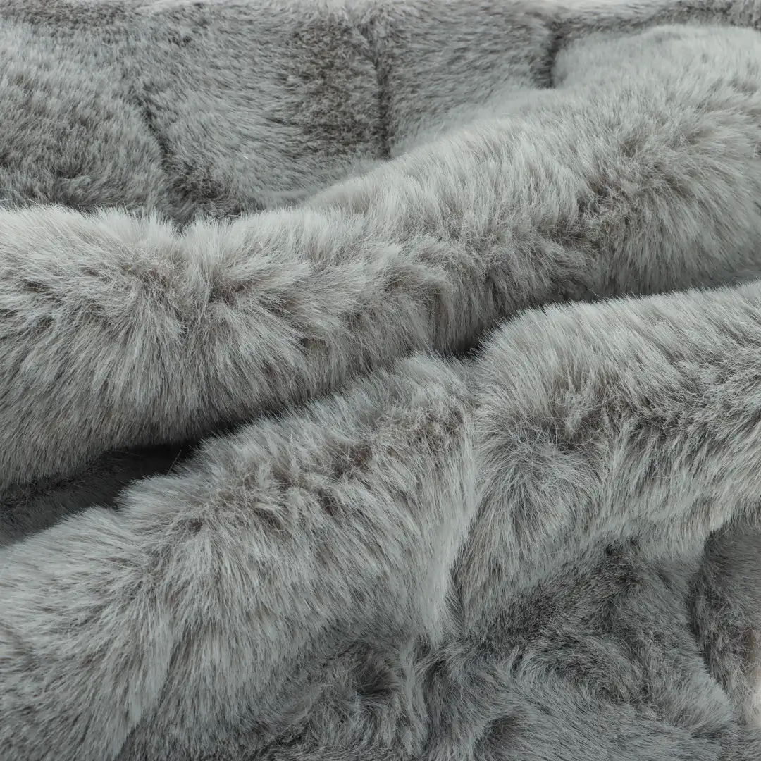 China Fabric for Jackets,Overcoat Fake Fur Knit Fabric Polyester grey color buy from China wholesaler bulk order at wholesale price free worldwide shipping Alibaba