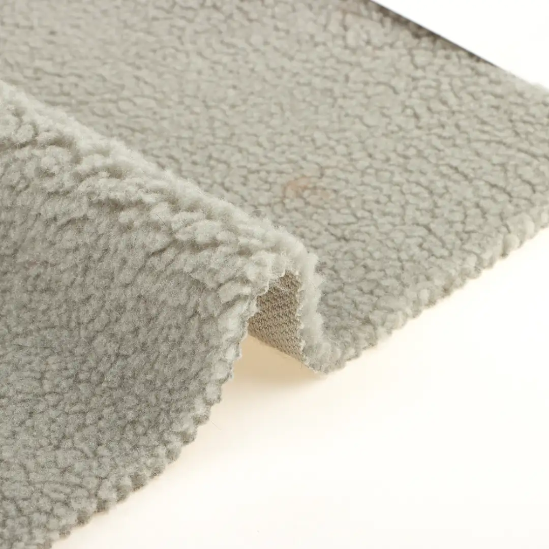 China Fabric for Jackets,Overcoat Sherpa Knit Fabric Polyester grey color buy from China wholesaler bulk order at wholesale price free worldwide shipping Alibaba